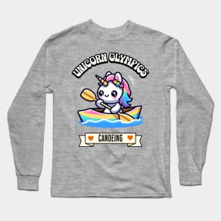 Canoeing Unicorn Olympics 🛶🦄 - Paddle to Victory! Long Sleeve T-Shirt